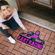 Custom shaped kart racing door mat
