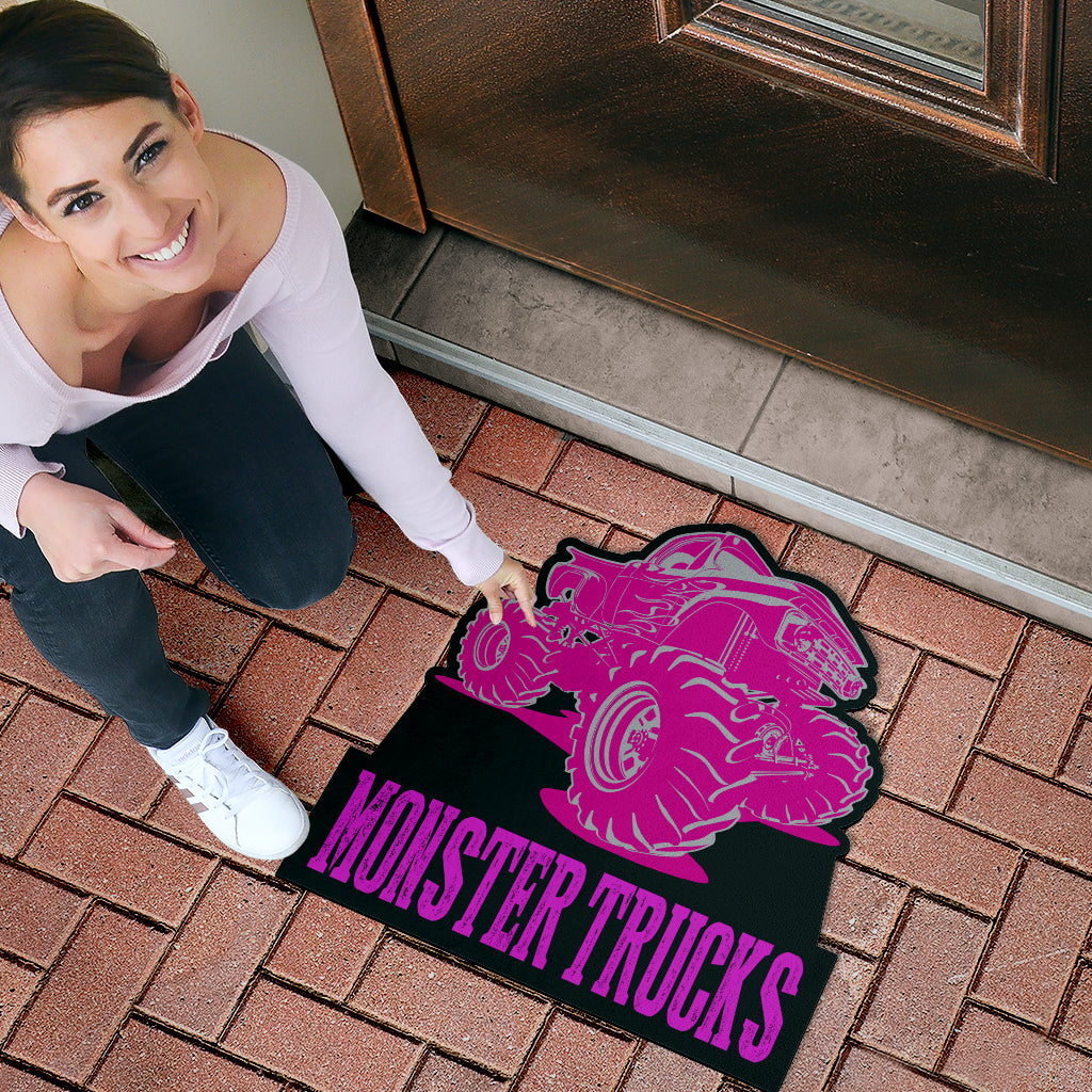 Custom Shaped Monster Trucks Door Mat