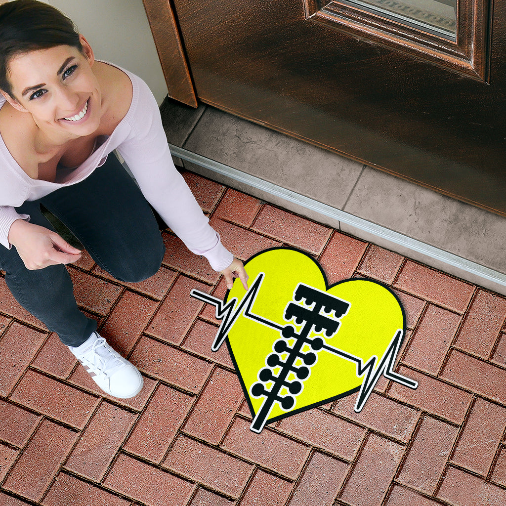 Custom Drag Racing Heartbeat Door Mat