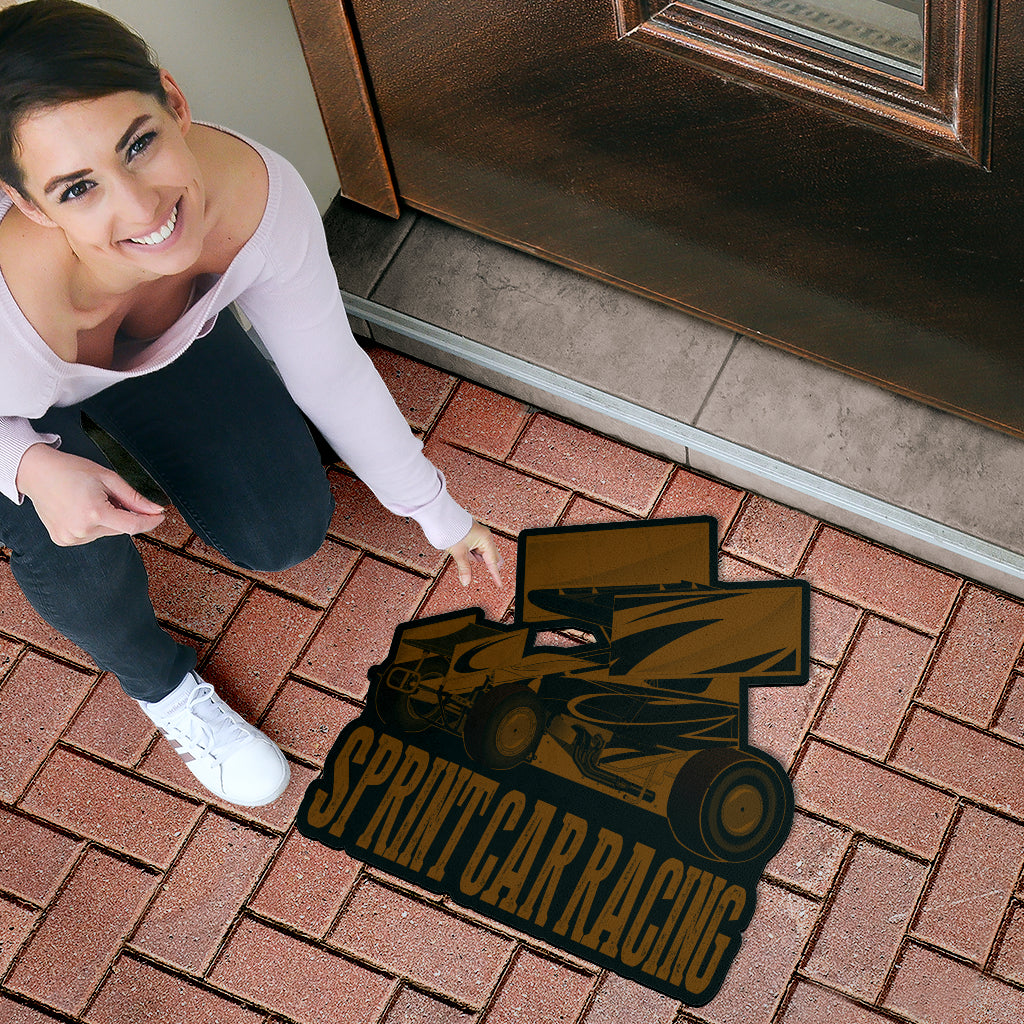 Custom shaped sprint car door mat