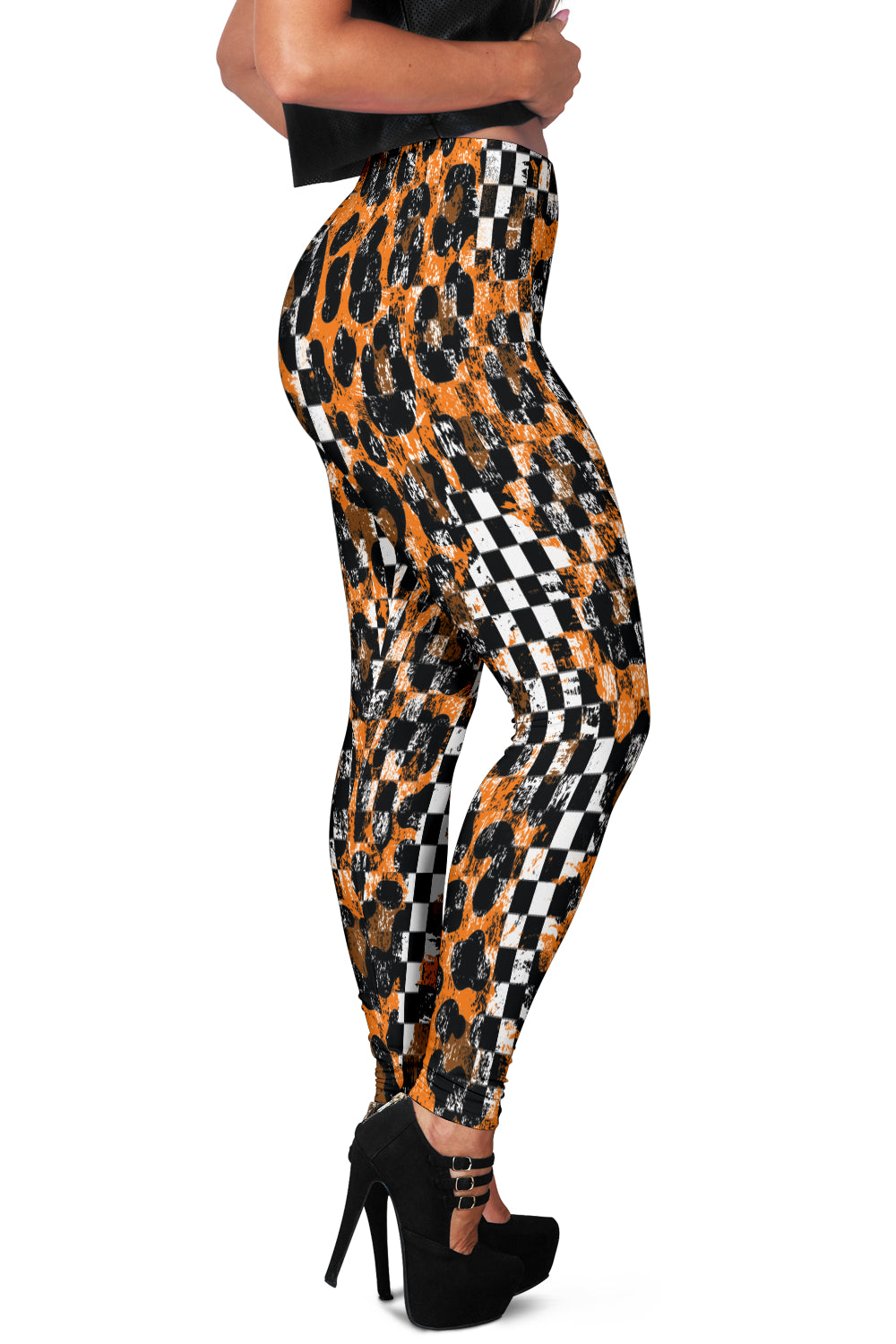 Racing Leopard Checkered Leggings