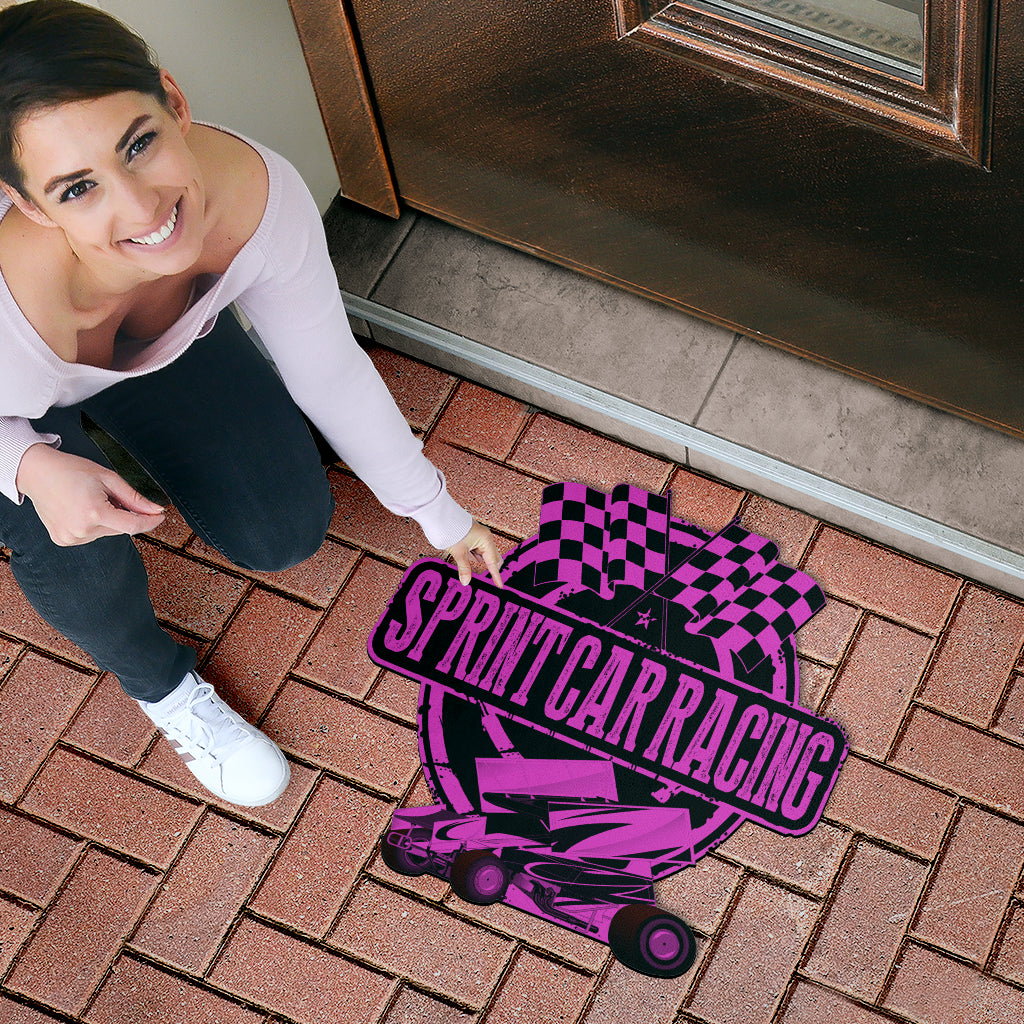 Custom shaped sprint car door mat