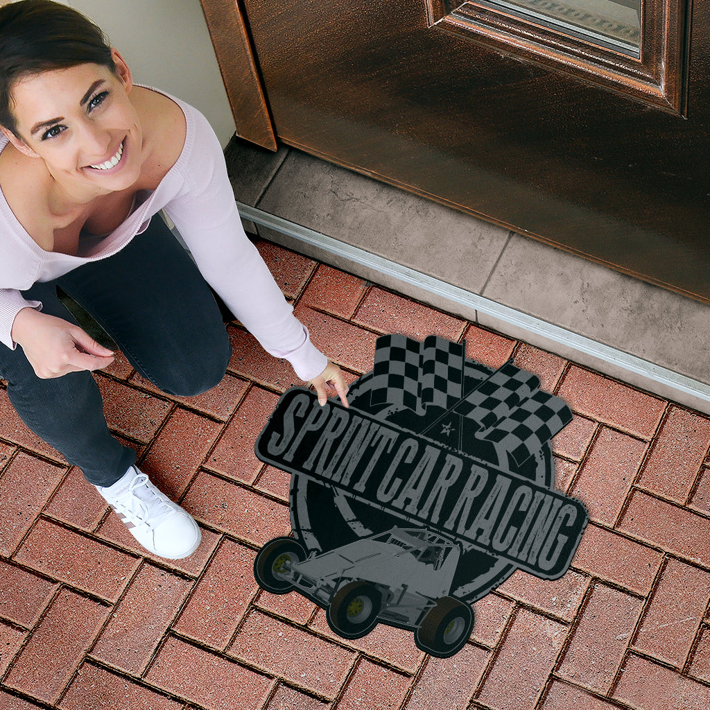 Custom shaped sprint car non-wing door mat