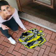 Custom shaped kart racing door mat