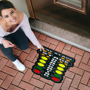 Custom shaped drag racing door mat