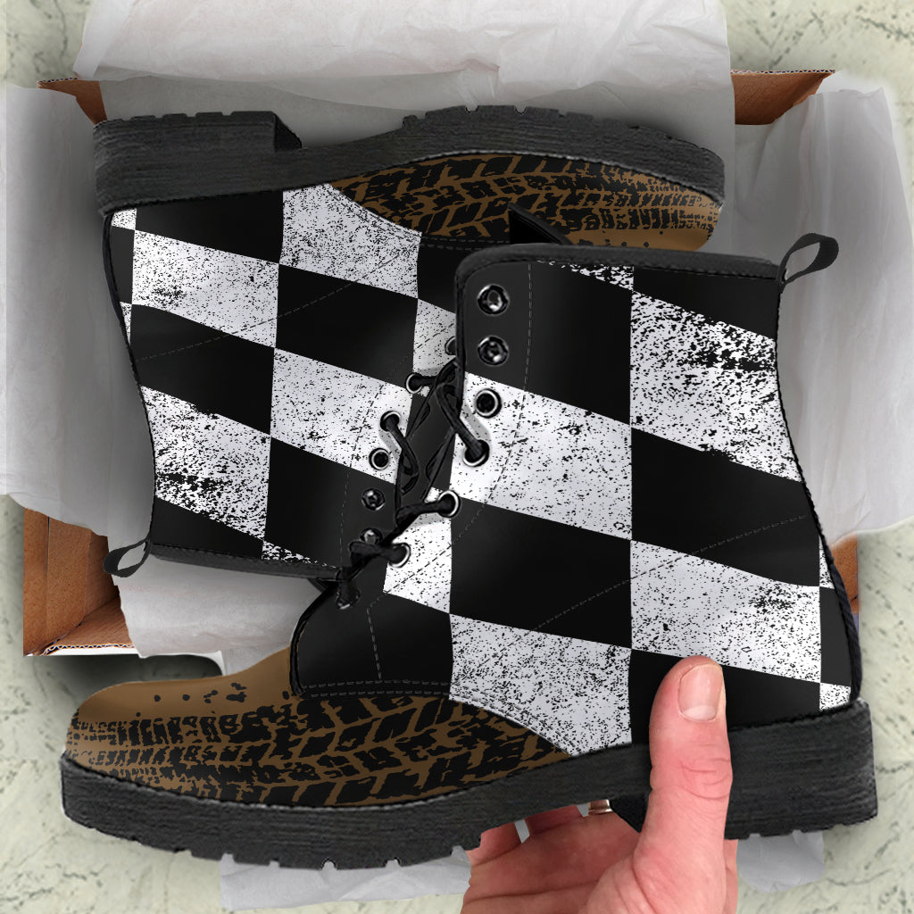 Racing Checkered Boots