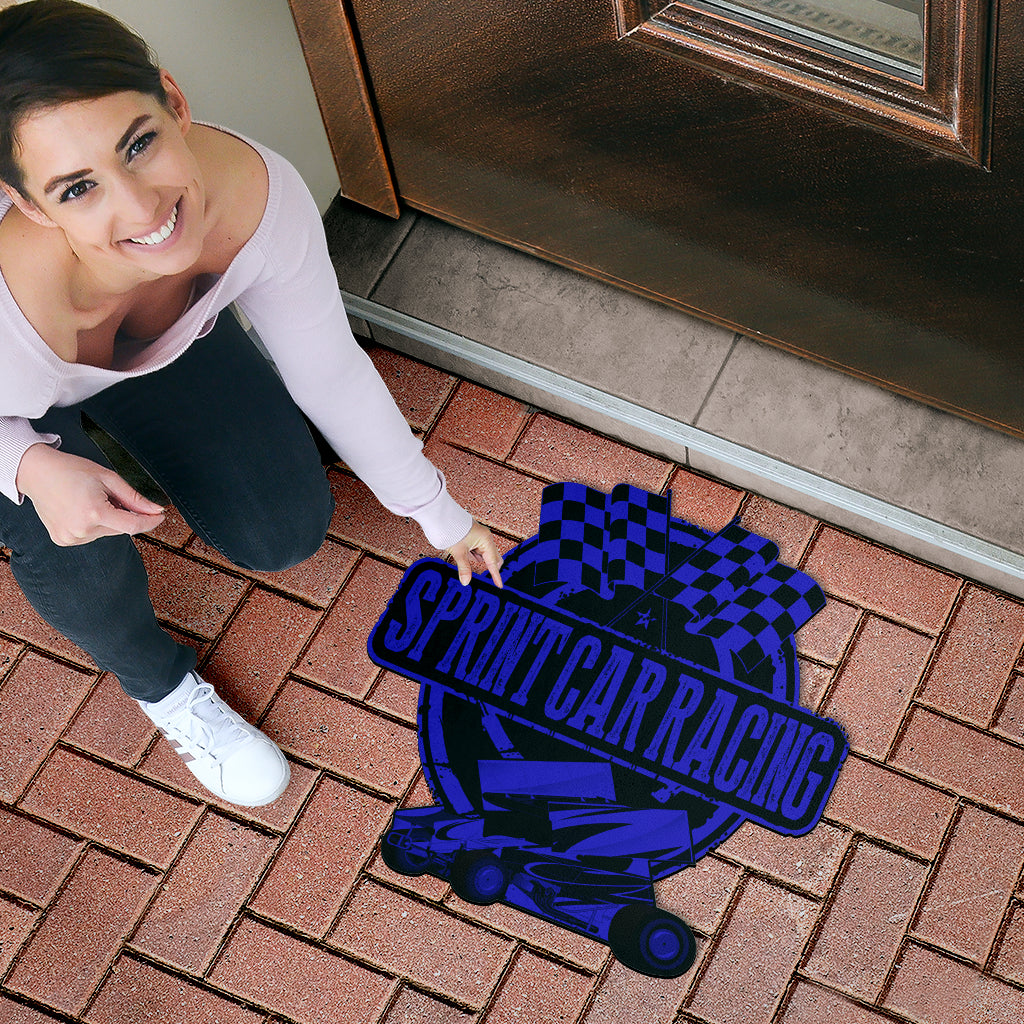 Custom shaped sprint car door mat