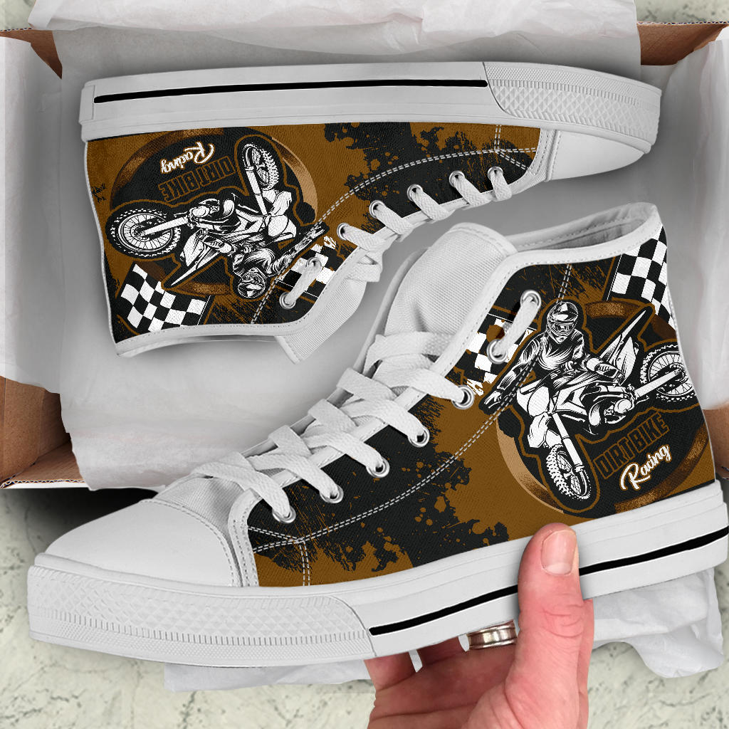 Dirt Bike Racing High Top Shoes
