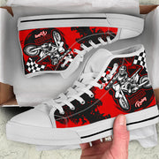 Dirt Bike Racing High Top Shoes