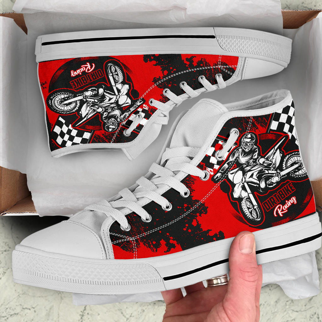 Dirt Bike Racing High Top Shoes