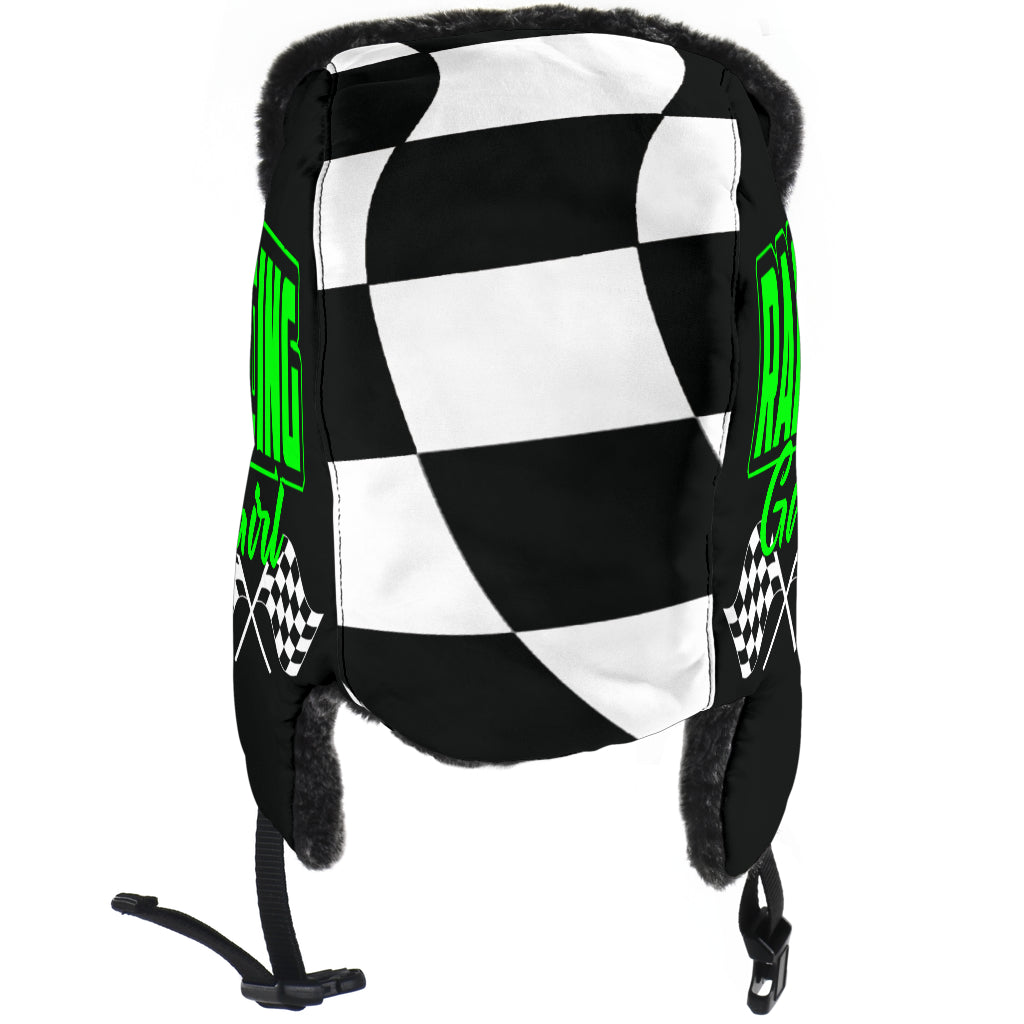 Racing Girl Checkered Trapper Hat