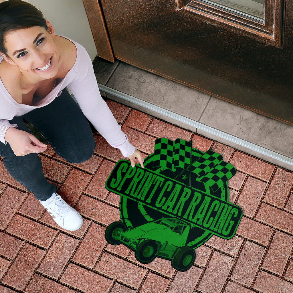 Custom shaped sprint car non-wing door mat