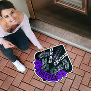 Custom shaped drag racing door mat