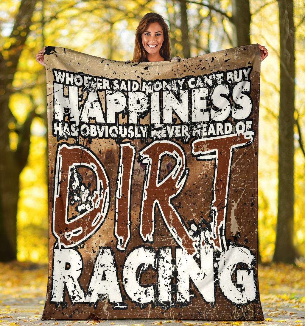 Money Can't Buy Happiness Dirt Racing Blanket