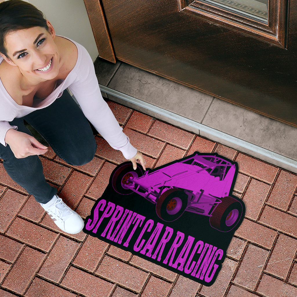 Custom shaped sprint car non-wing door mat