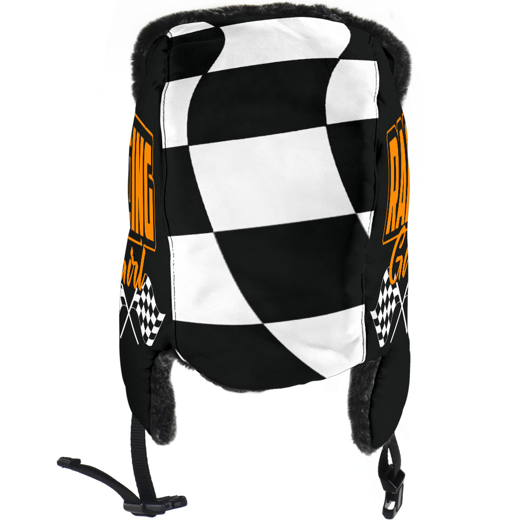 Racing Girl Checkered Trapper Hat