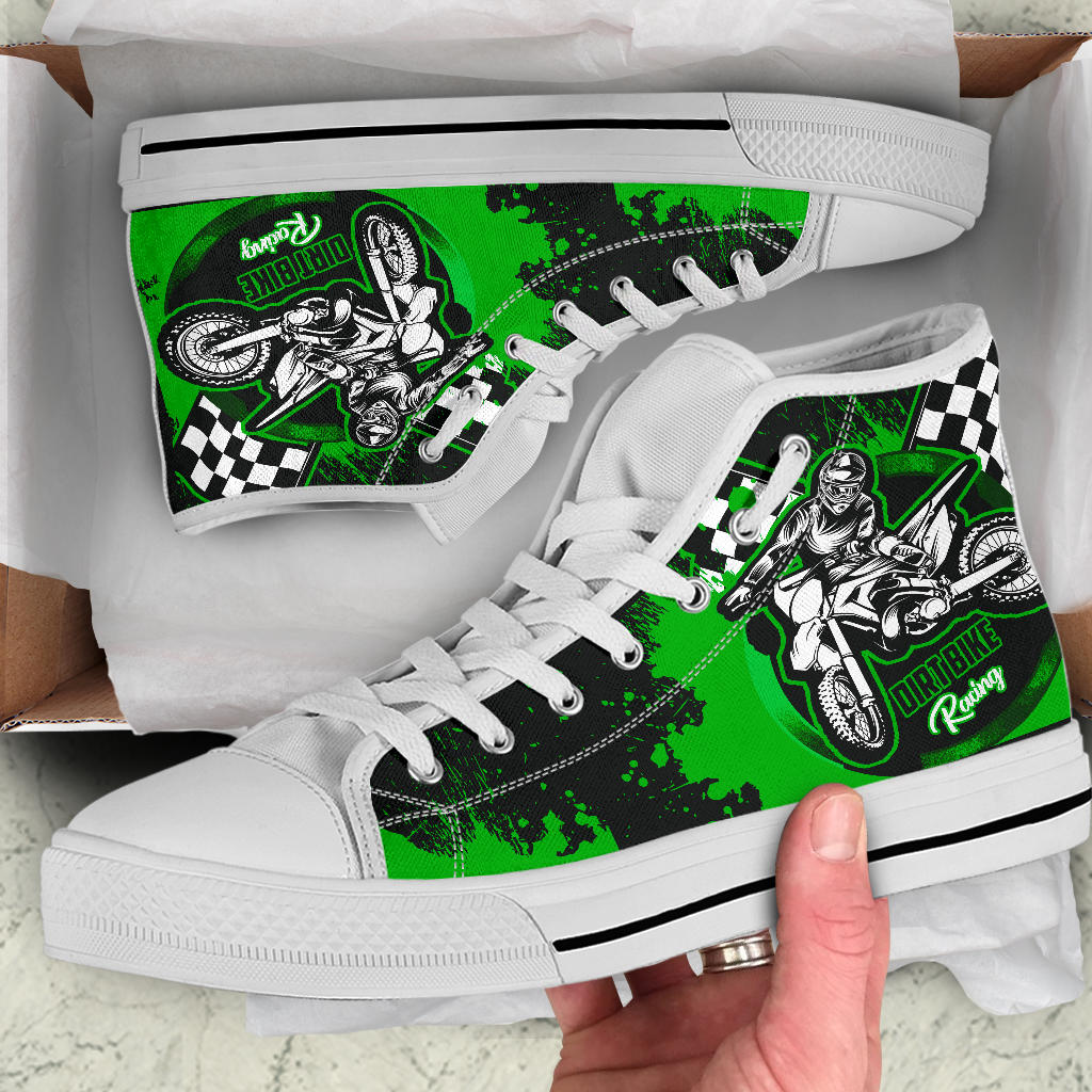 Dirt Bike Racing High Top Shoes