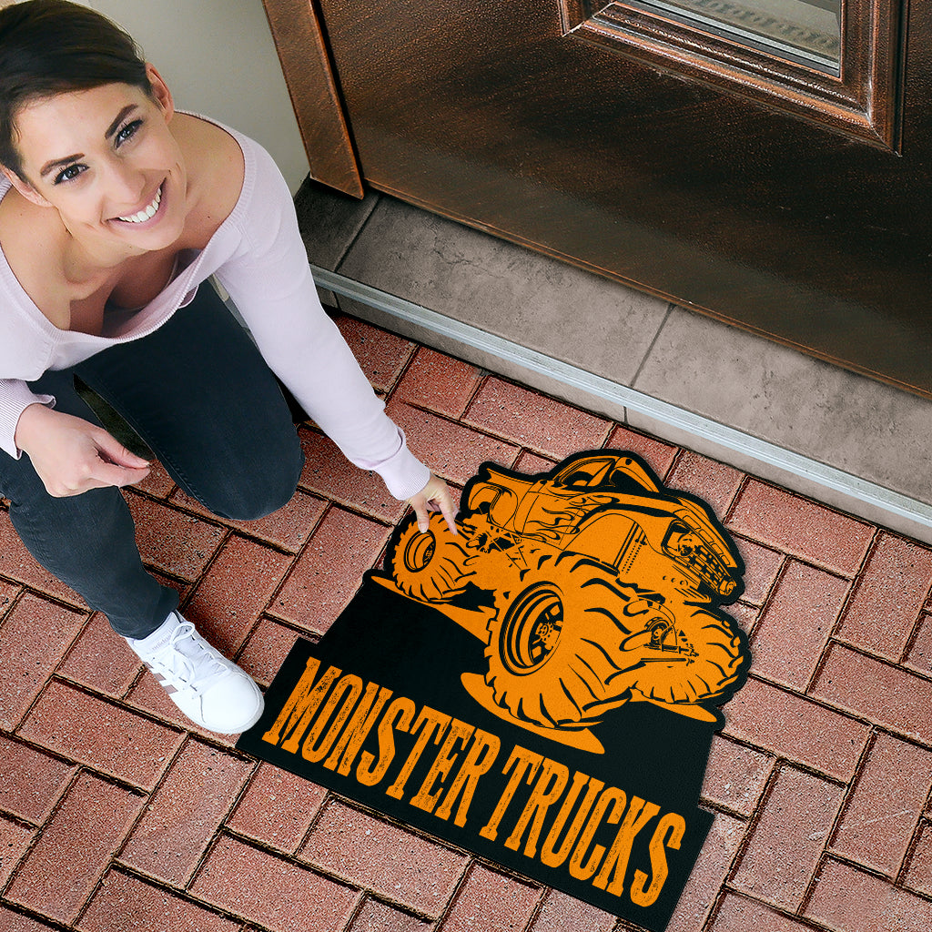 Custom Shaped Monster Trucks Door Mat
