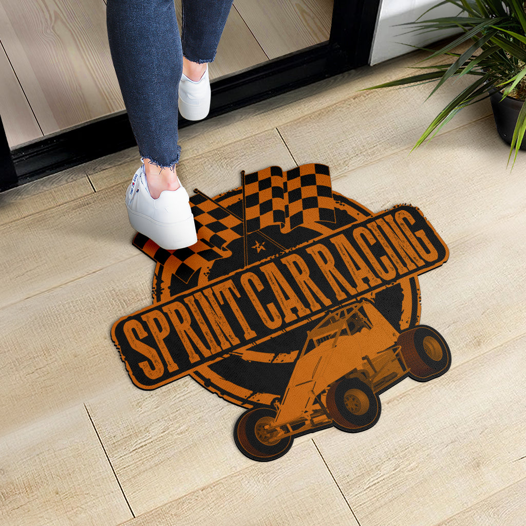 Custom shaped sprint car non-wing door mat