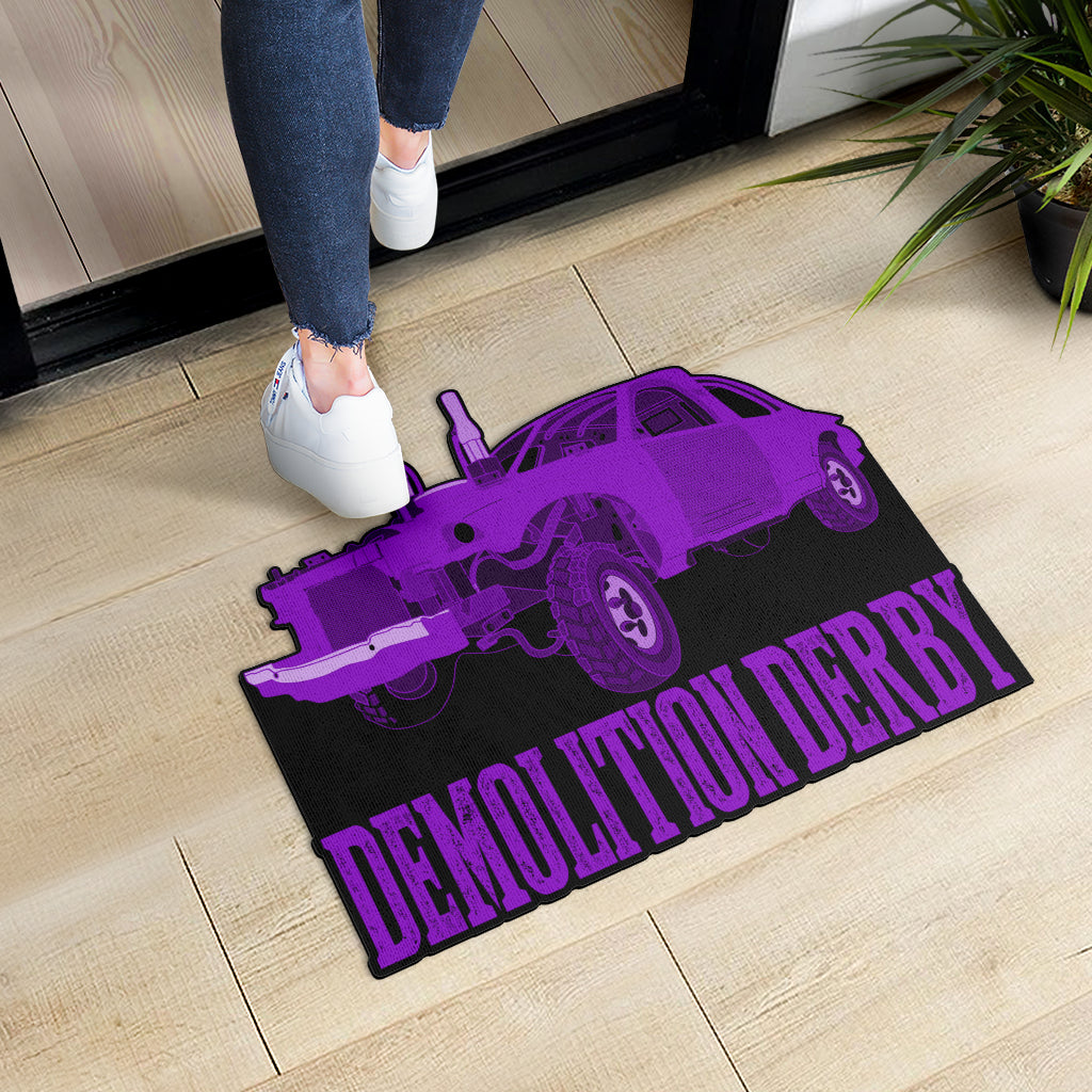 Custom shaped demolition derby door mat