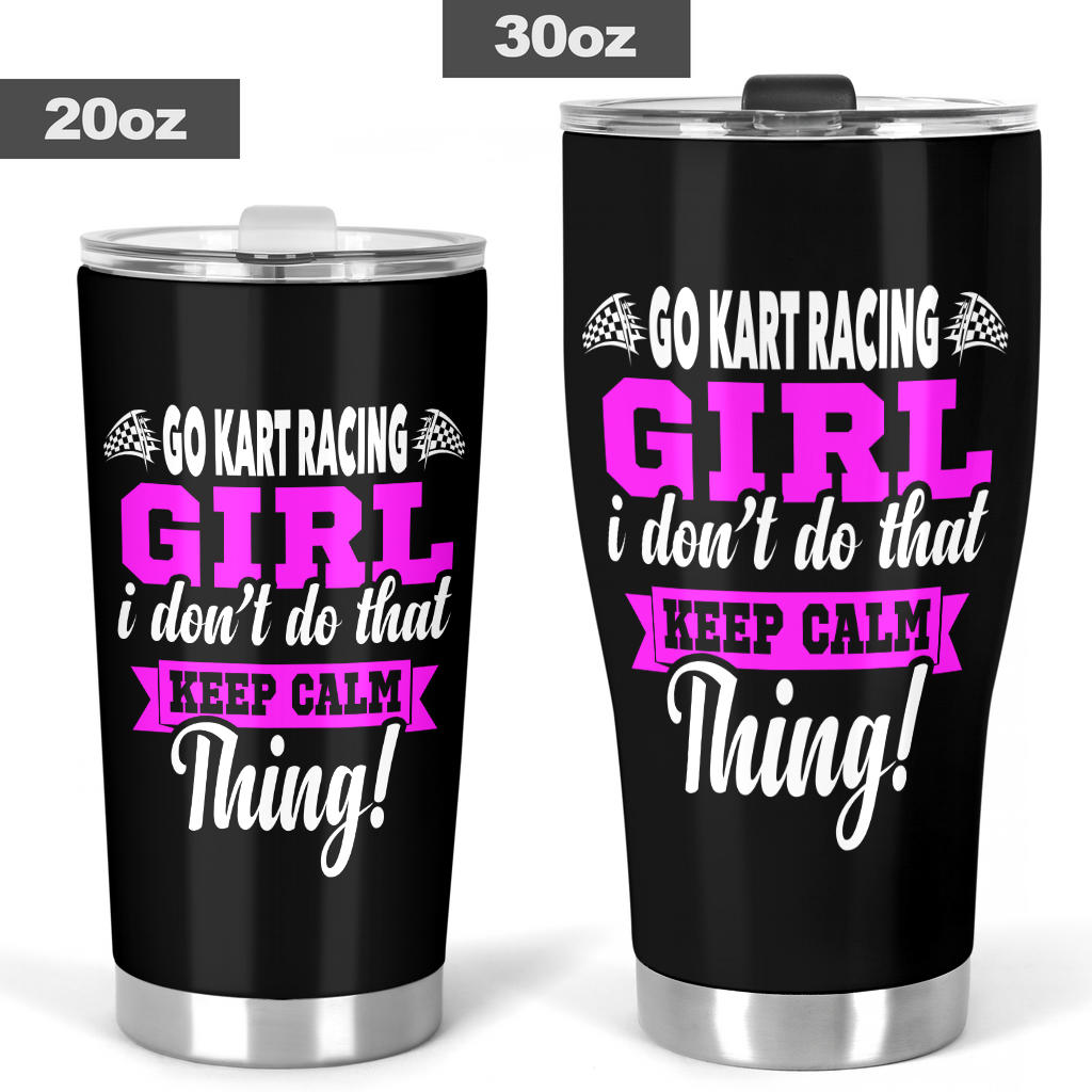 go kart racing girl tumbler