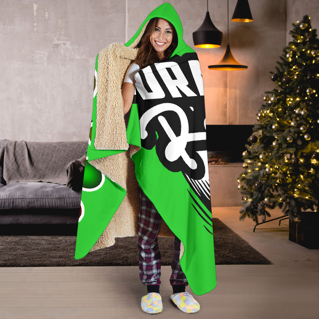 Drag Racing Hooded Blanket Green