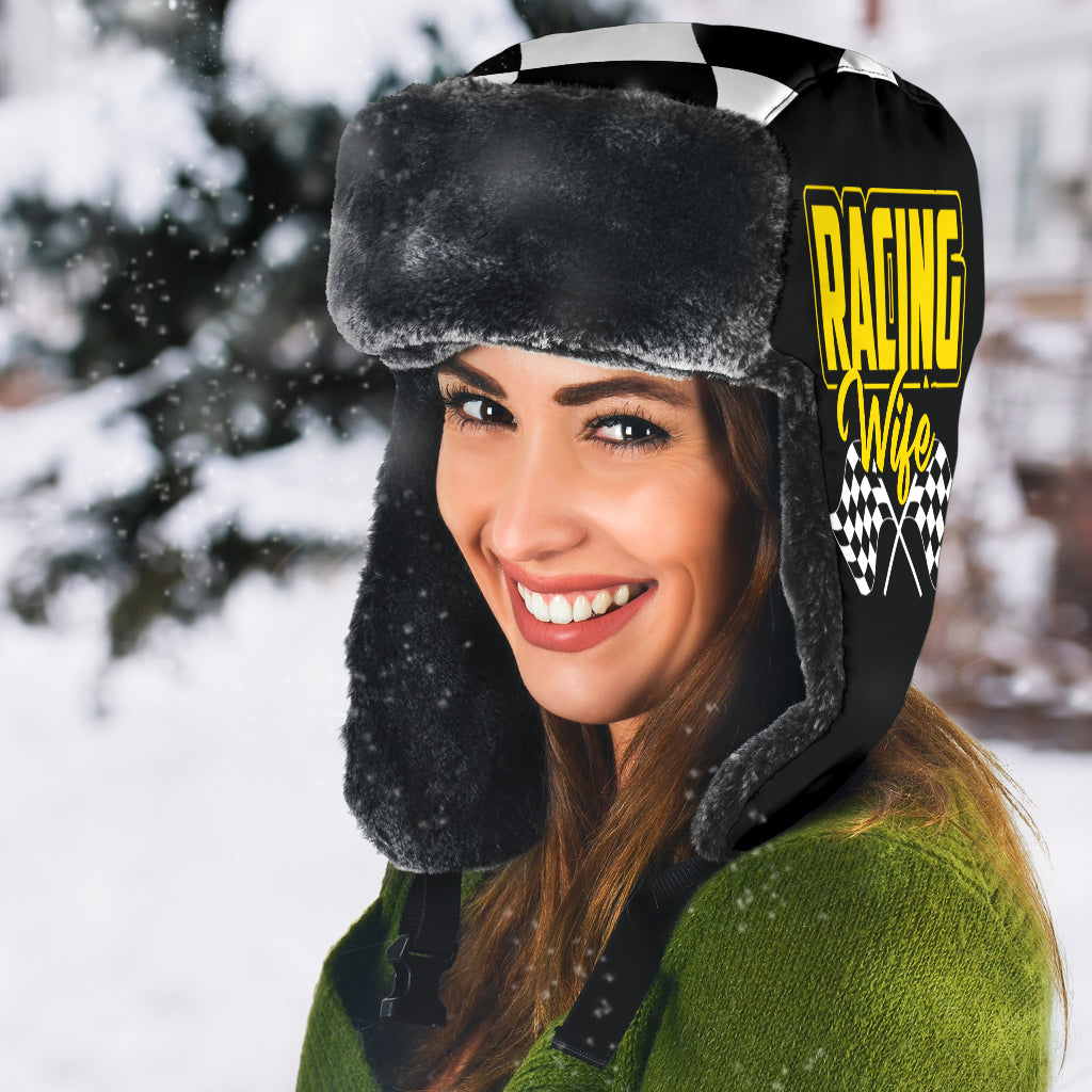 Racing Wife Checkered Trapper hat