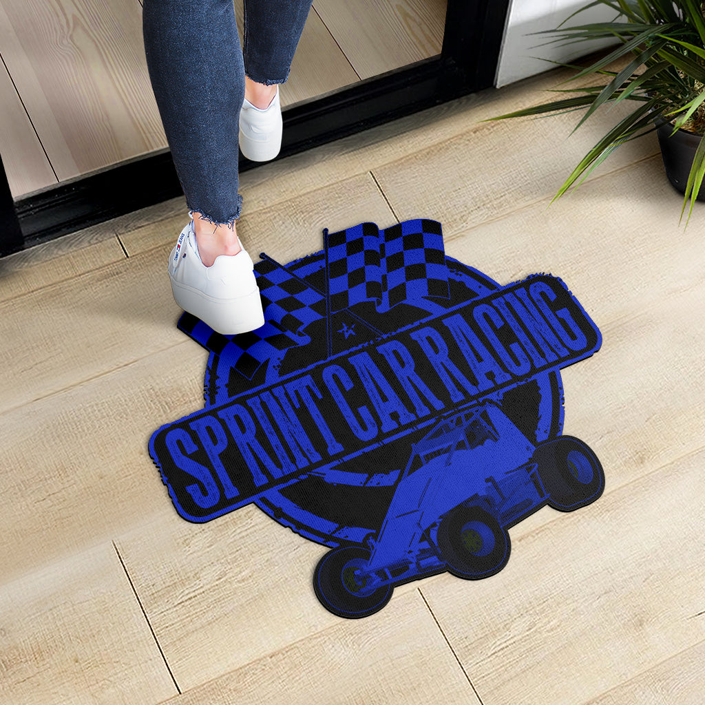 Custom shaped sprint car non-wing door mat