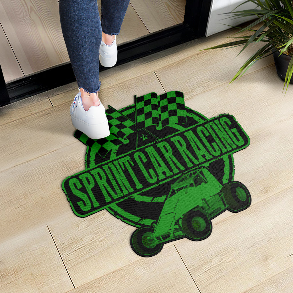 Custom shaped sprint car non-wing door mat