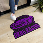 Custom shaped drag racing door mat