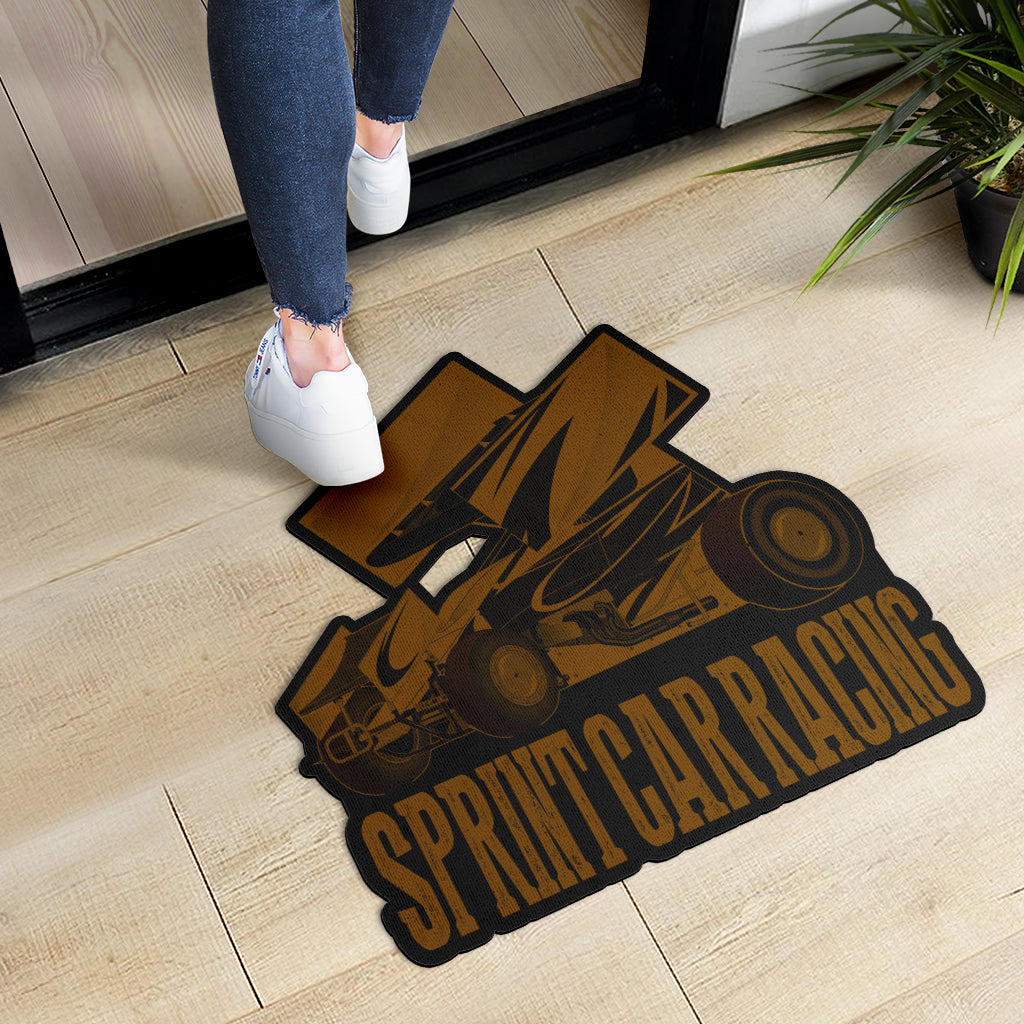 Custom shaped sprint car door mat