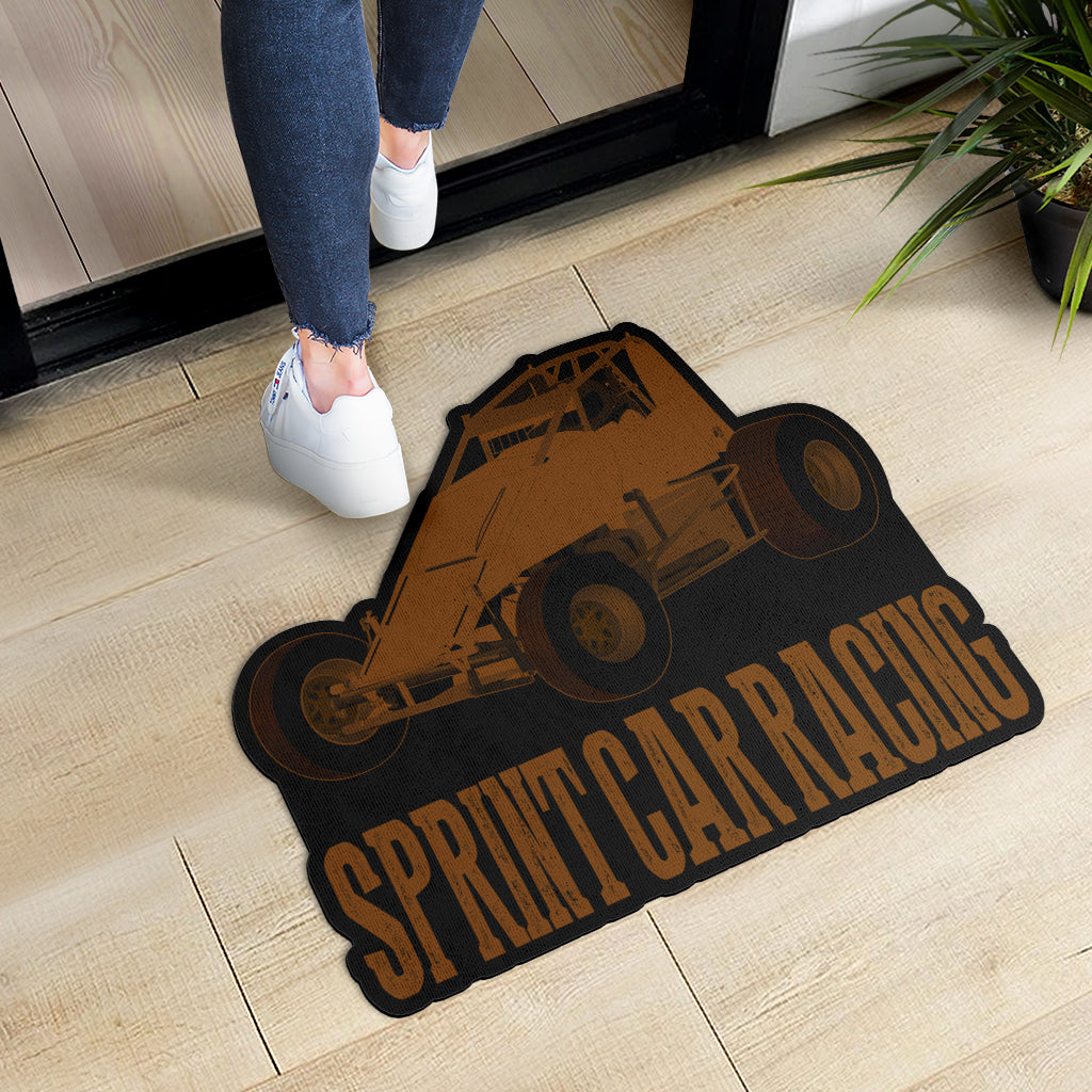 Custom shaped sprint car non-wing door mat