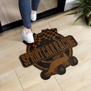 Custom shaped sprint car non-wing door mat