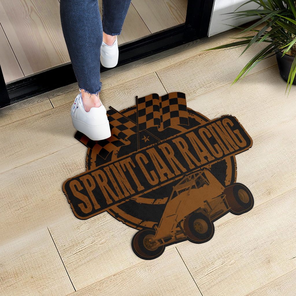 Custom shaped sprint car non-wing door mat