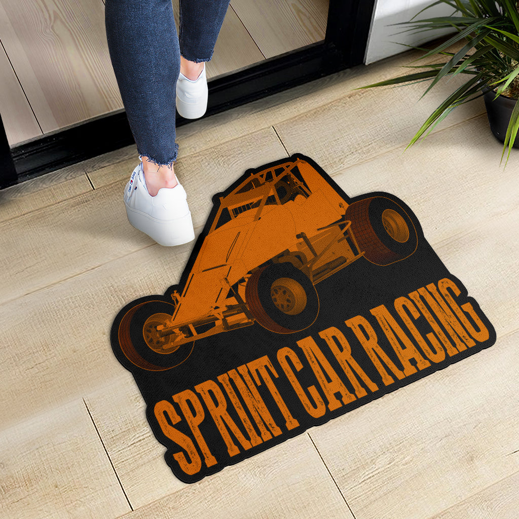 Custom shaped sprint car non-wing door mat