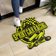 Custom shaped sprint car door mat