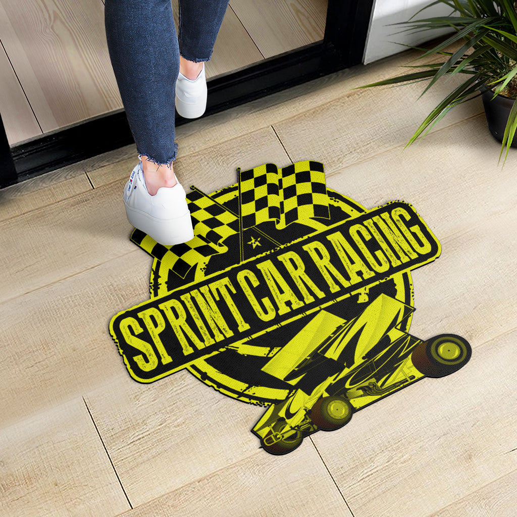 Custom shaped sprint car door mat