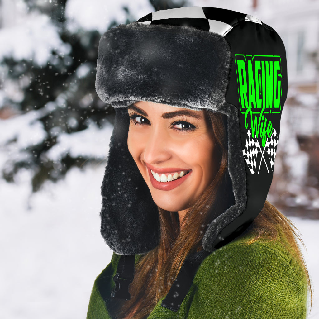Racing Wife Checkered Trapper hat