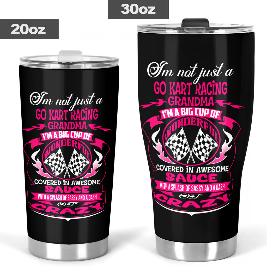 go kart racing grandma tumbler