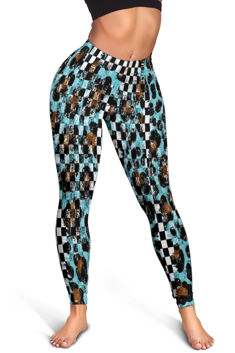 Racing Leopard Checkered Leggings