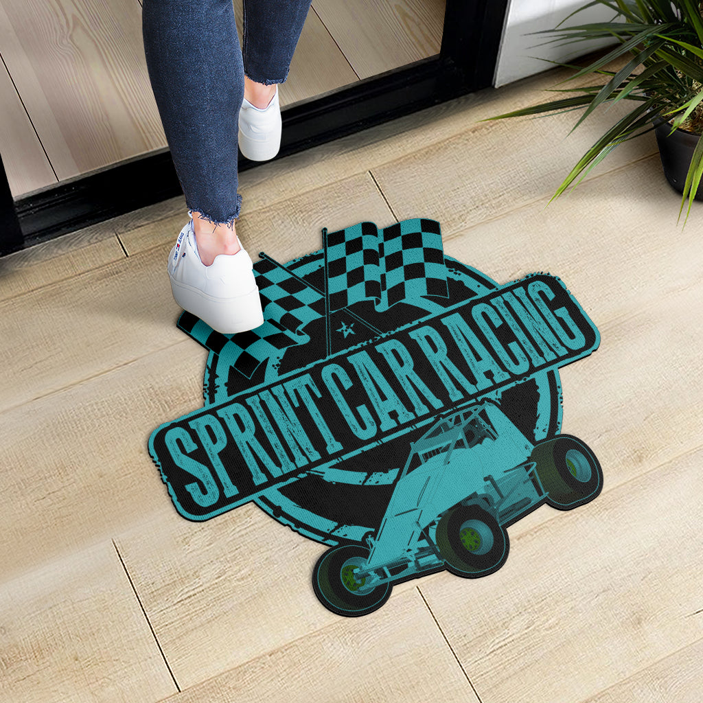 Custom shaped sprint car non-wing door mat