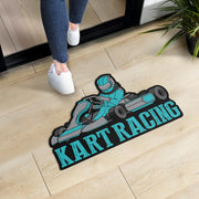 Custom shaped kart racing door mat