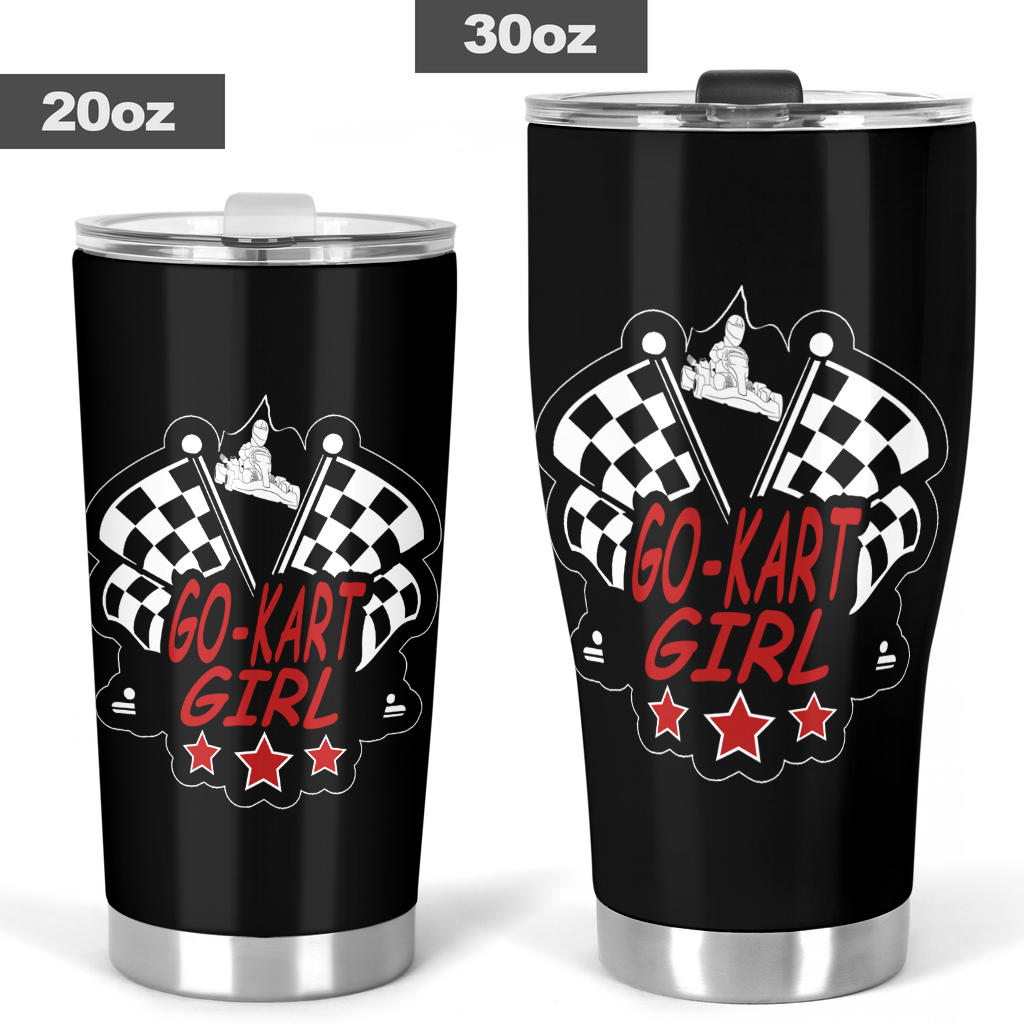 Go-kart racing girl tumbler