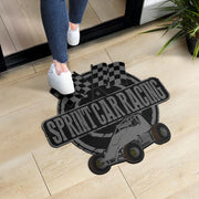 Custom shaped sprint car non-wing door mat