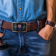USA Drag Racing Heartbeat Belt Buckle