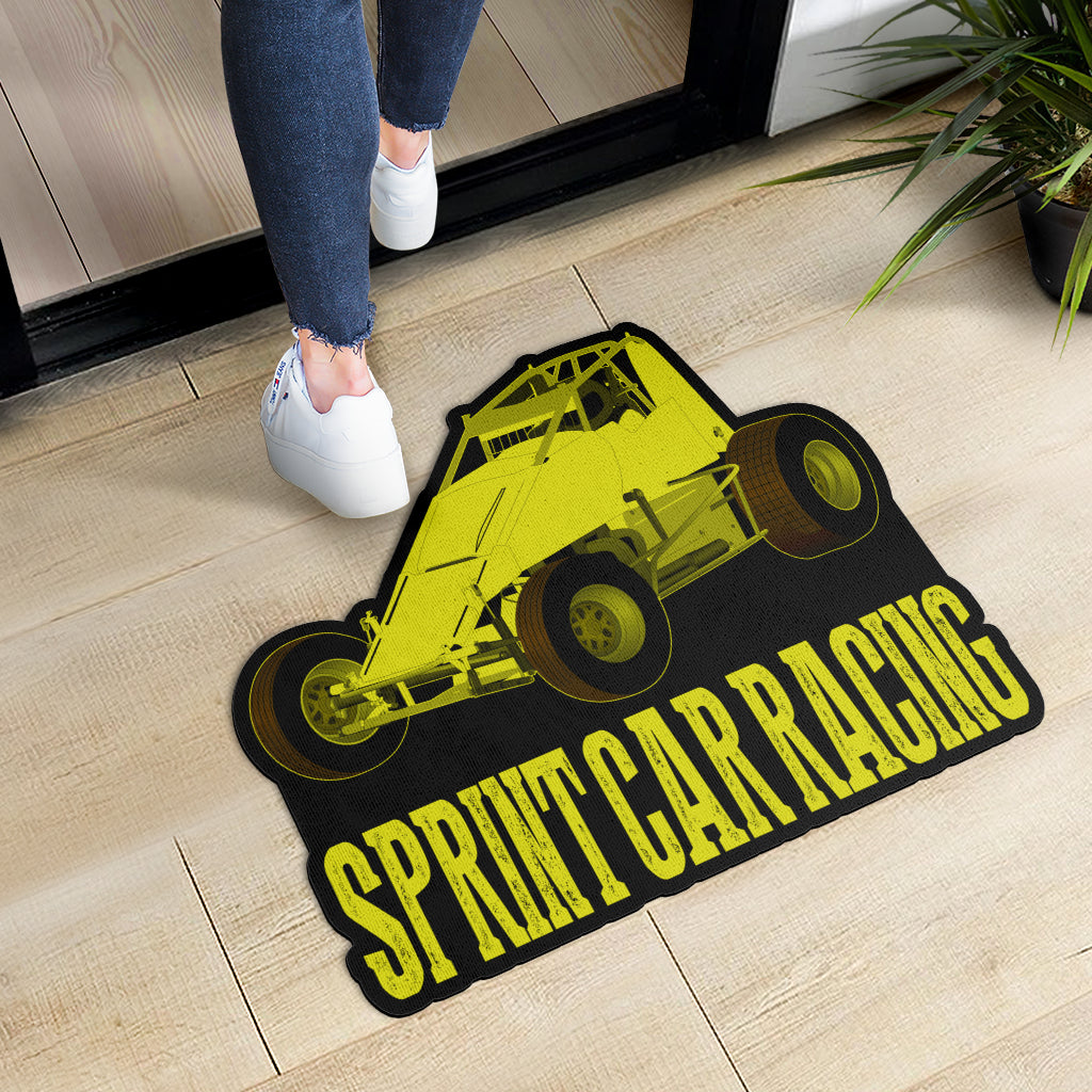 Custom shaped sprint car non-wing door mat