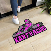Custom shaped kart racing door mat