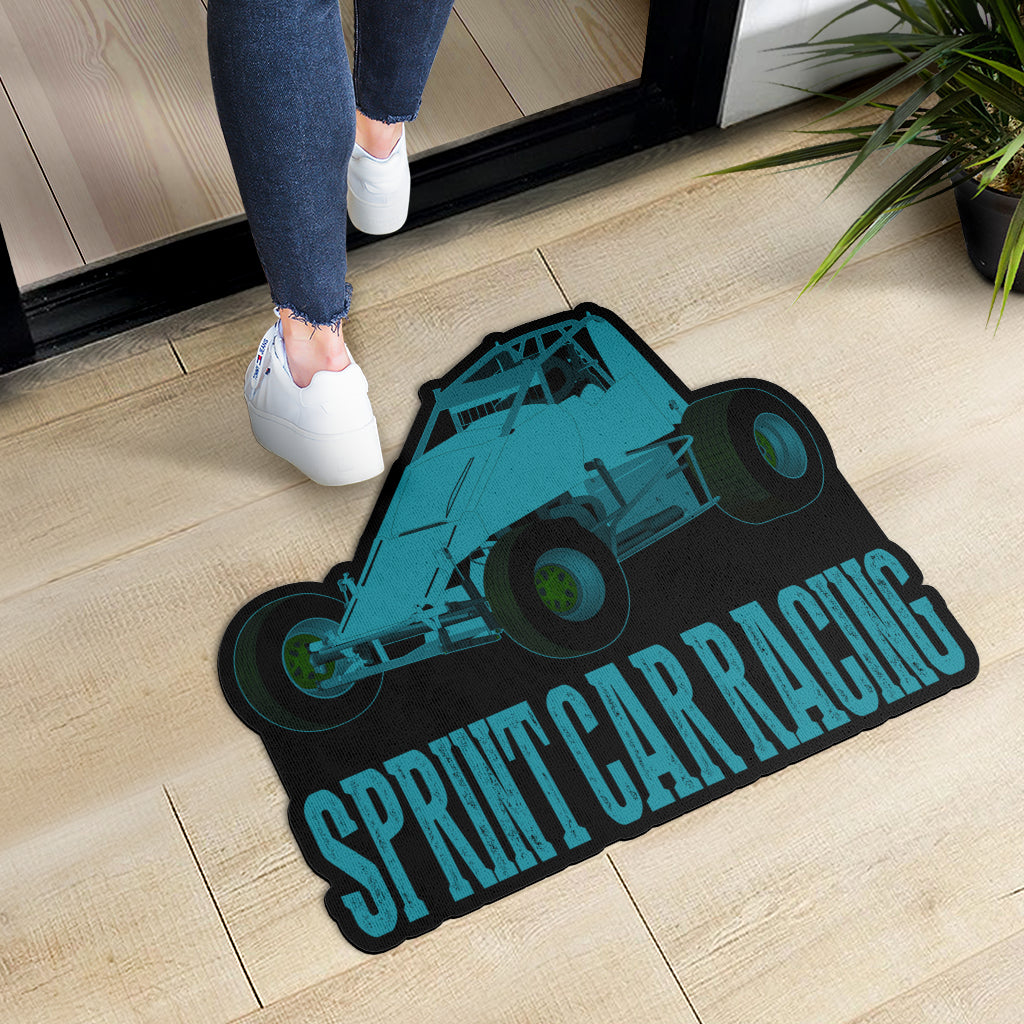 Custom shaped sprint car non-wing door mat