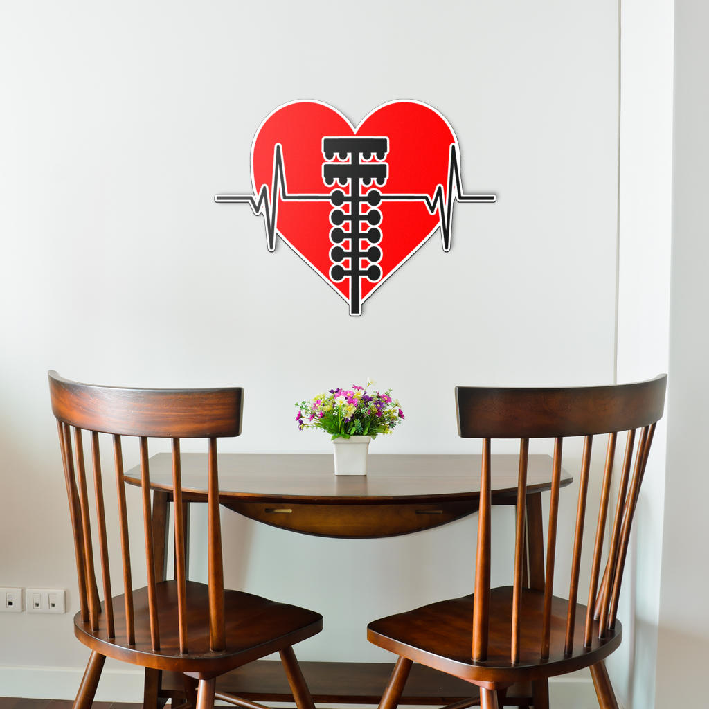 Drag Racing Heartbeat Metal Sign