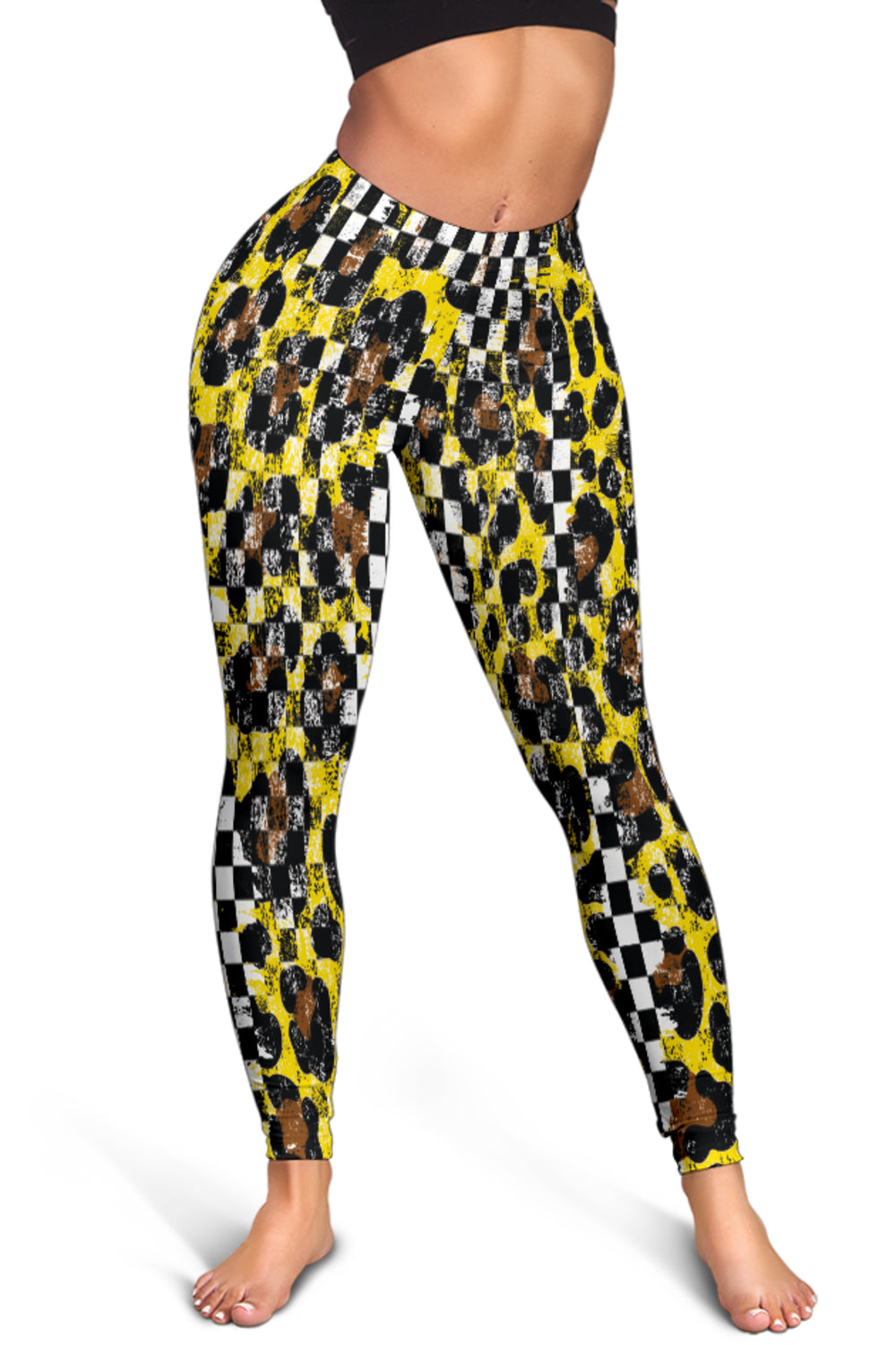 Racing Leopard Checkered Leggings